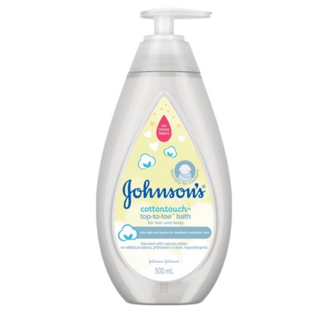 Sữa tắm gội toàn thân mềm mịn Johnson's baby bath Cotton touch 500ml (MỚI)