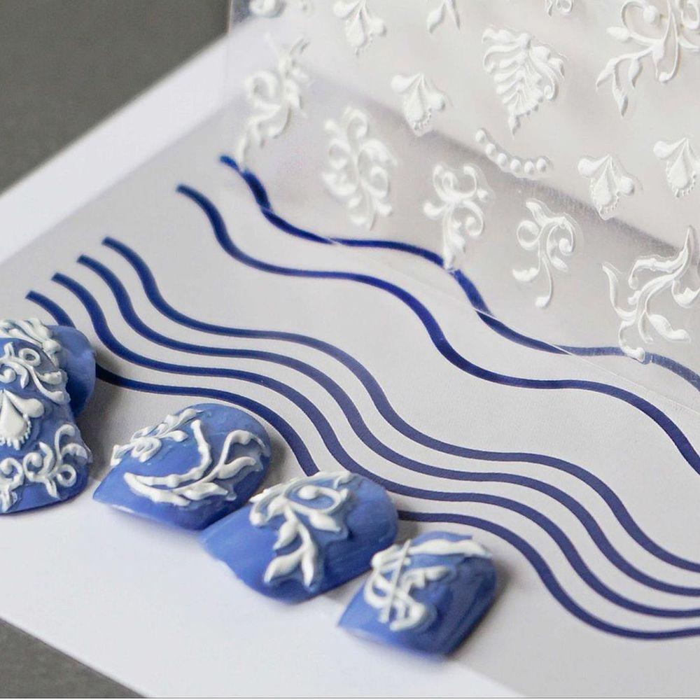 QQMALL Miếng Dán Trang Trí Móng Tay 5D Thời Trang Dành Cho Nữ