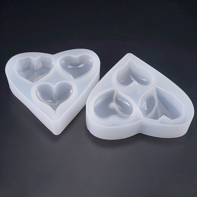 Sa Khuôn Silicone Làm Đồ Thủ Công 3 Trong 1 Hình Trái Tim Cho Bé
