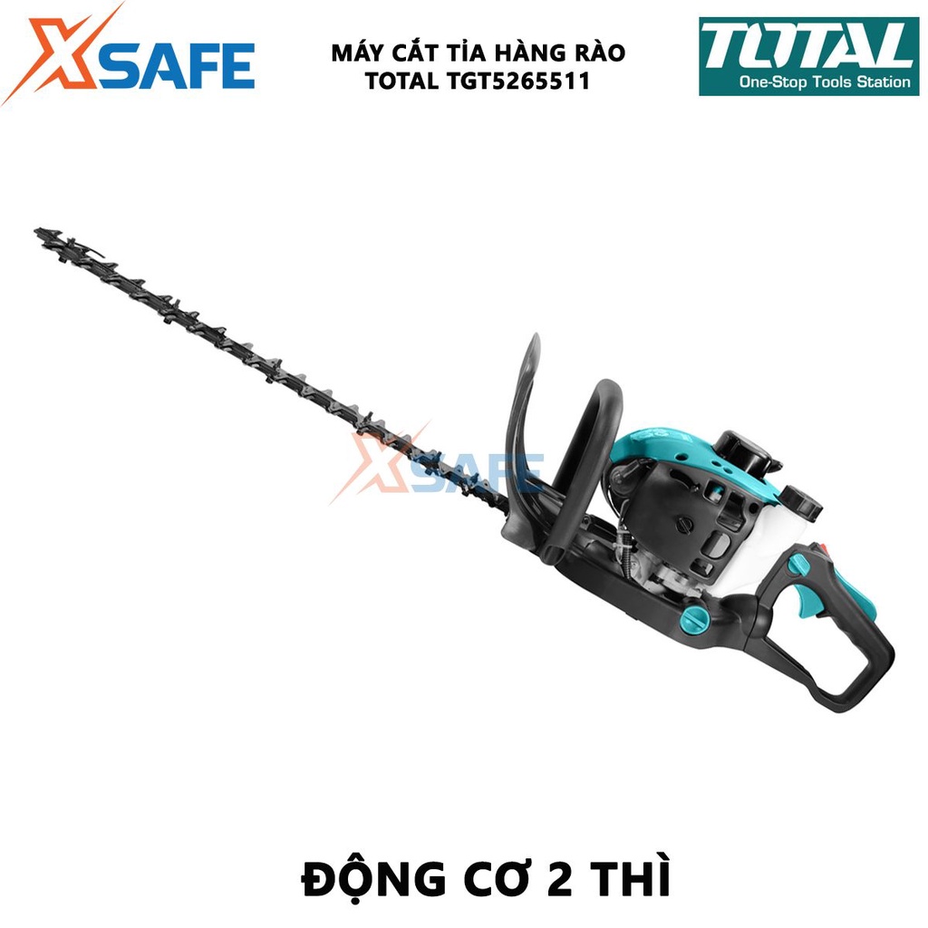 Máy cắt tỉa hàng rào TOTAL TGT5265511 0.75KW dùng xăng động cơ 2 thì, dung tích bình xăng 550ml - chính hãng