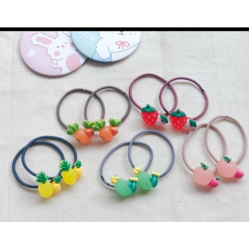 Set 5 dây buộc tóc trái cây hot trend