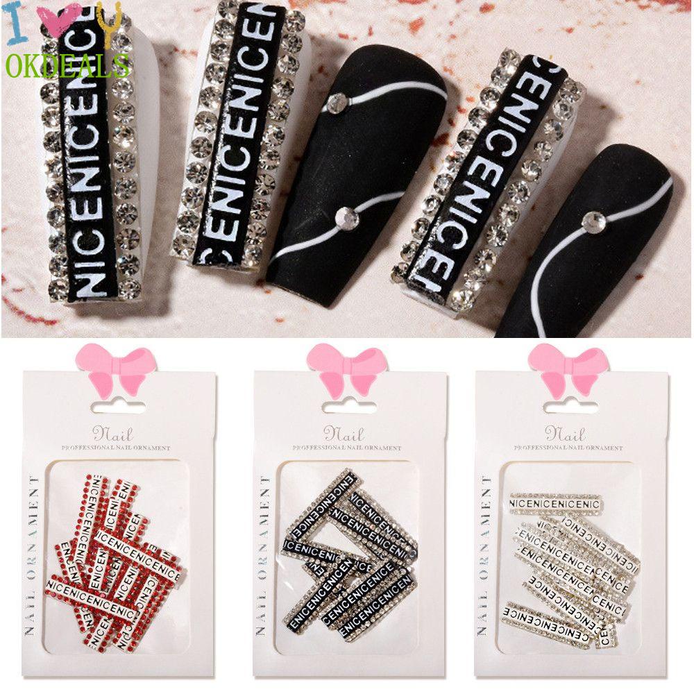 Nhãn Dán Trang Trí Móng Tay Nghệ Thuật Họa Tiết Chữ Tiếng Anh 3D DIY Mới