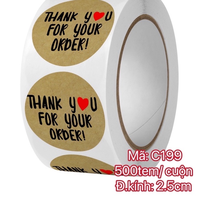 TEM_STICKER-Tem chữ " Thank you" >
