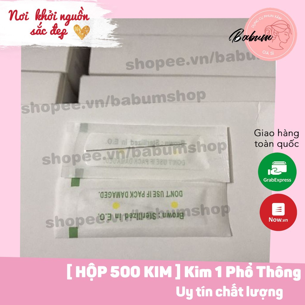 Hộp 500 kim 1 phổ thông, kim dùng 1 lần chuyên dụng trong phun xăm thẩm mỹ dành cho các dòng máy phu
