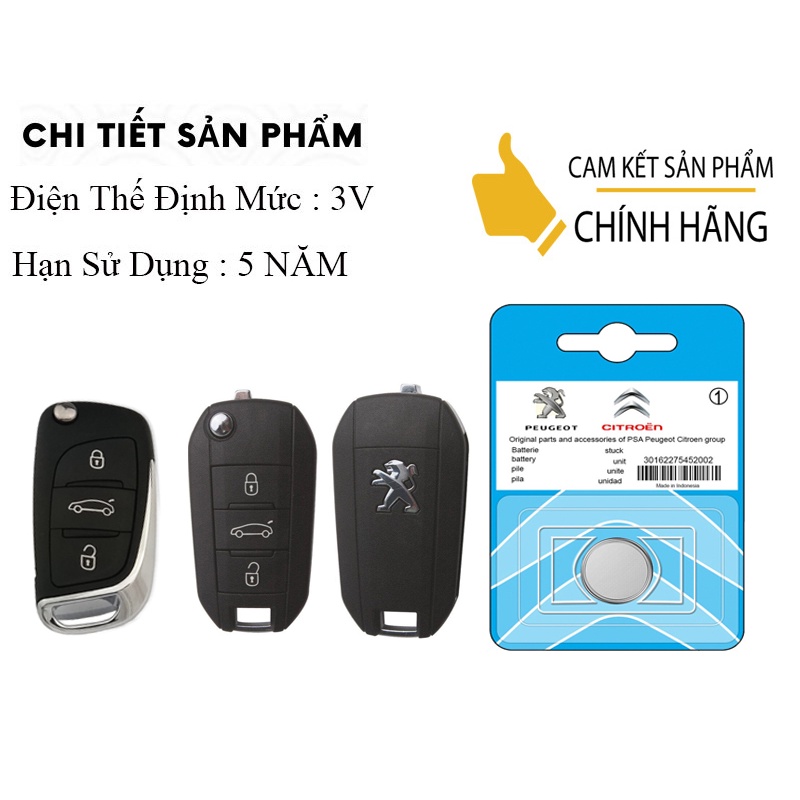 Pin chìa khóa ô tô Peugeot 3008 chính hãng