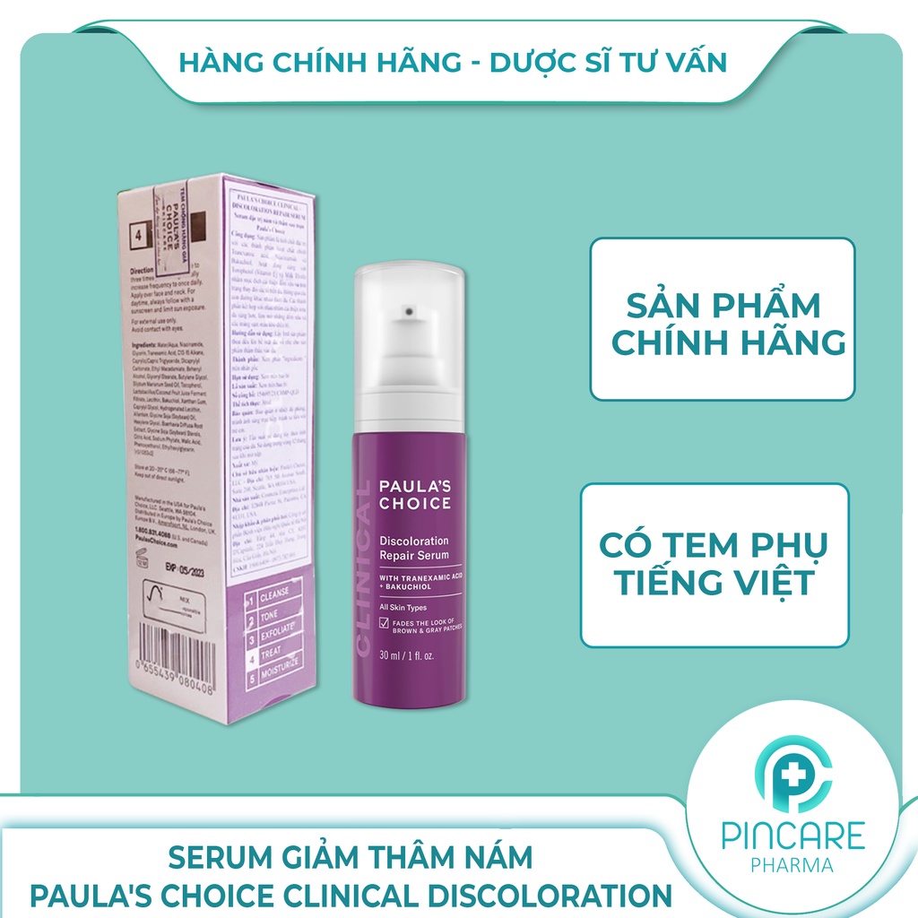 Tinh chất sáng da, mờ thâm nám Paula's Choice Clinical Discoloration Repair Serum 30ml-Hàng chính hãng-Nhà thuốc PinCare