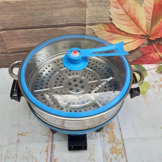 NỒI LẢU ĐIỆN ĐA NĂNG CH32 ĐƯỜNG KÍNH 32CM CÓ XỬNG HẤP VIỆT NAM SẢN XUẤT BẢO HÀNH 12 THÁNG