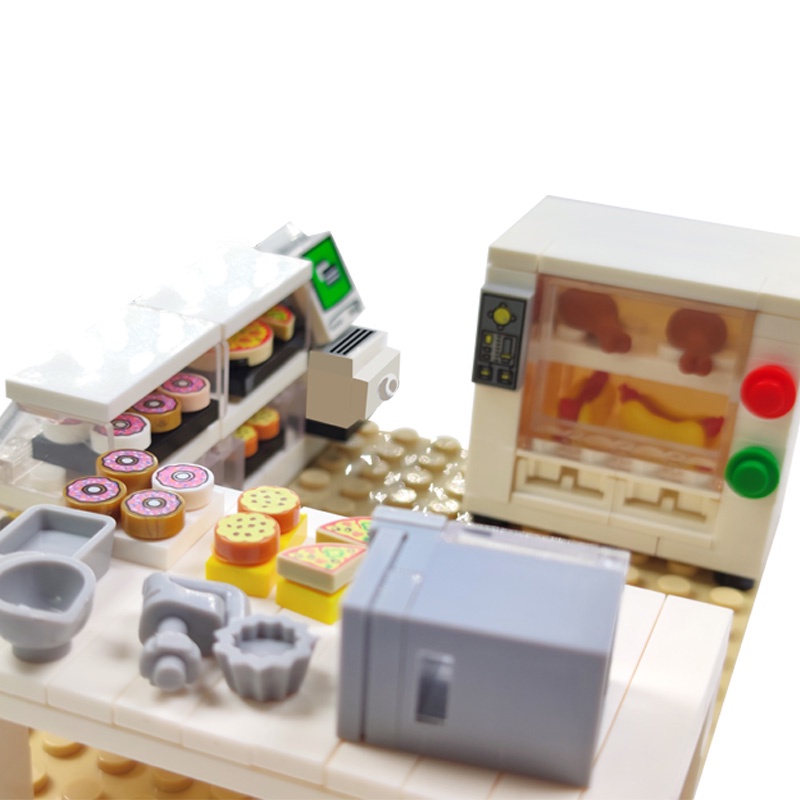 Moc Scene Đồ Chơi Lắp Ráp Đường Phố Nhỏ / Tủ Bánh Ngọt / Máy Bán Hàng DIY Đồ Chơi Trẻ Em