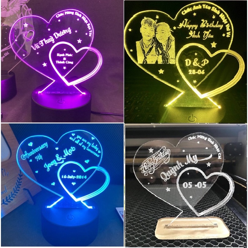﹍Quà chúc mừng sinh nhật khắc theo yêu cầu phù hợp để tặng người thân bạn bè mẫu trái tim.