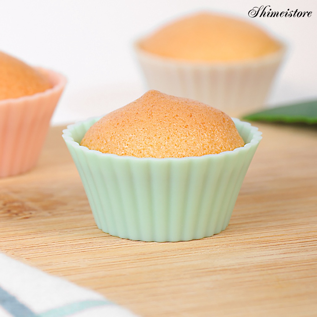 Set 10 Cốc Làm Bánh Muffin Bằng Silicone Chống Dính Linh Hoạt Tiện Dụng