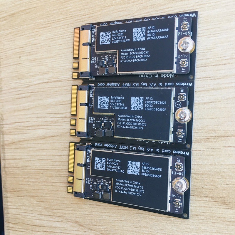 Combo card wifi BCM94360 for laptop / pc chuẩn m2 ngff chạy hackintosh