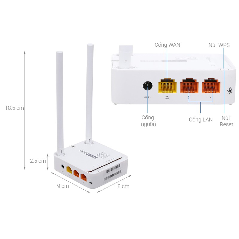 [ Free ship tại HN ] Bộ thu phát wifi 2 râu Totolink - N200RE | BigBuy360 - bigbuy360.vn