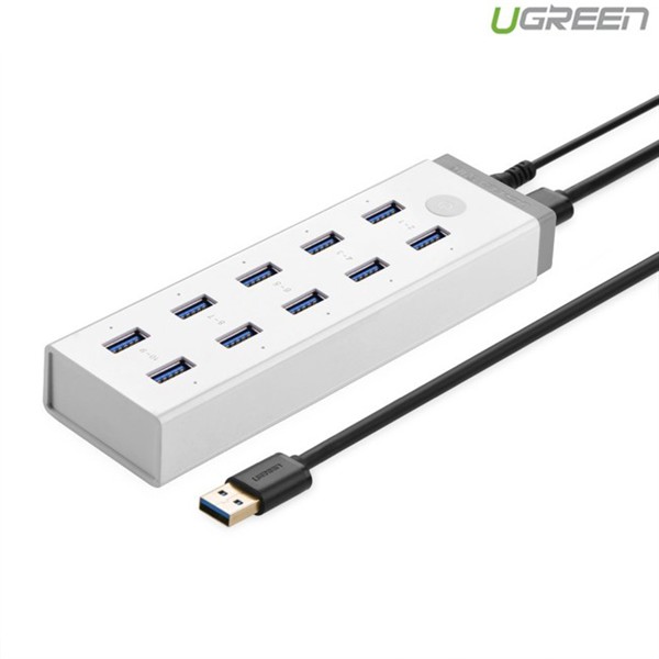 Bộ chia 10 cổng USB 3.0 kèm nguồn hỗ trợ sạc Ugreen 20297