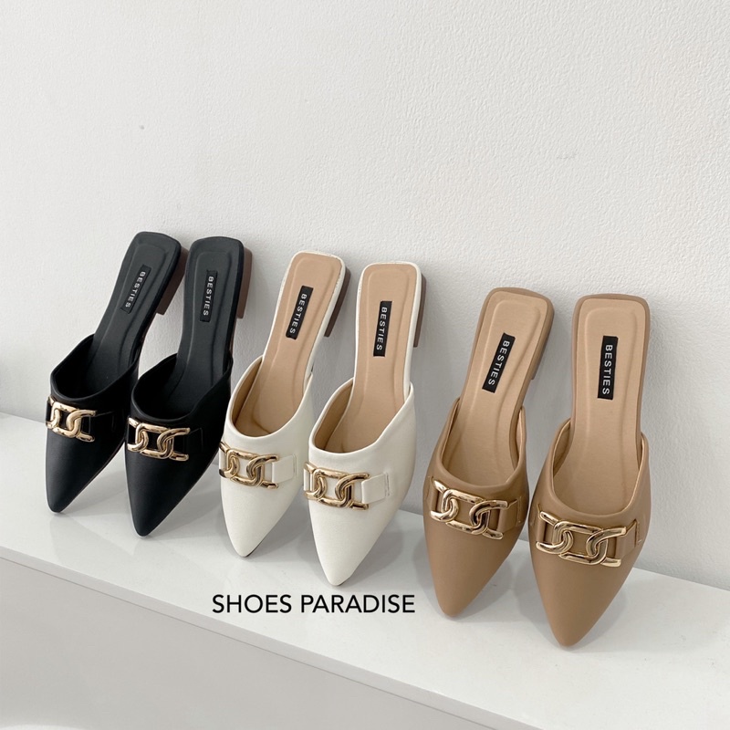 Dép Sục Nữ Bít Mũi Nhọn Đế Thấp Da Mềm Dễ mang,Xinh - Shoes Paradise