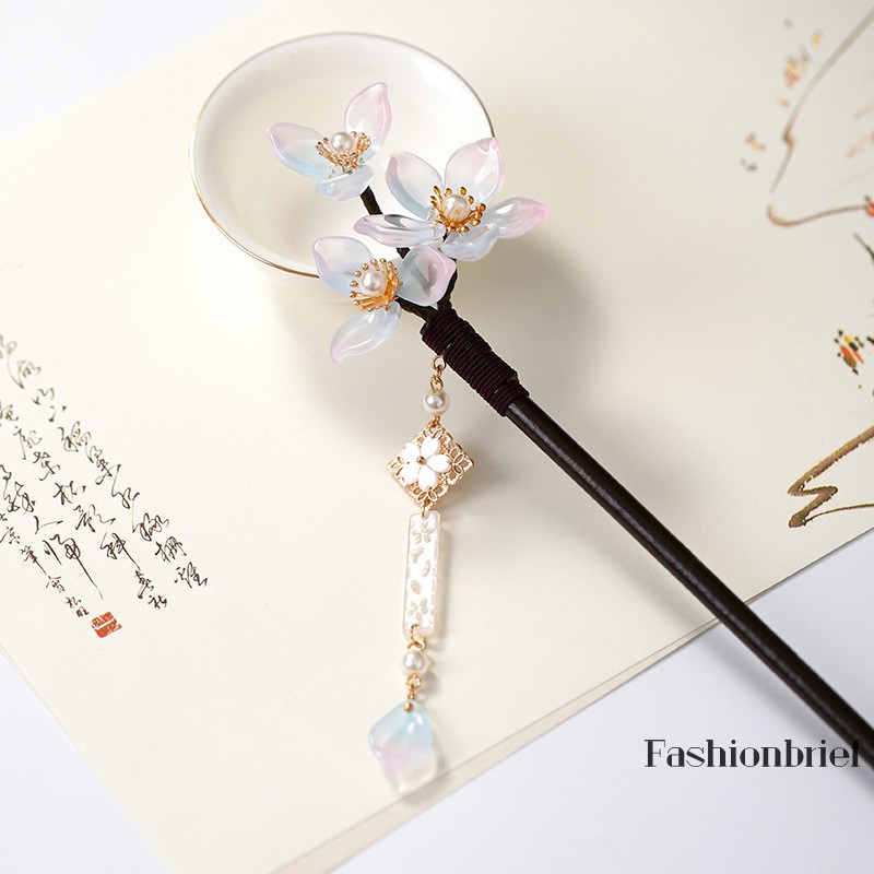 HANDMADE Trâm Cài Tóc Hình Hoa Đính Ngọc Trai Giả Xinh Xắn Cho Nữ