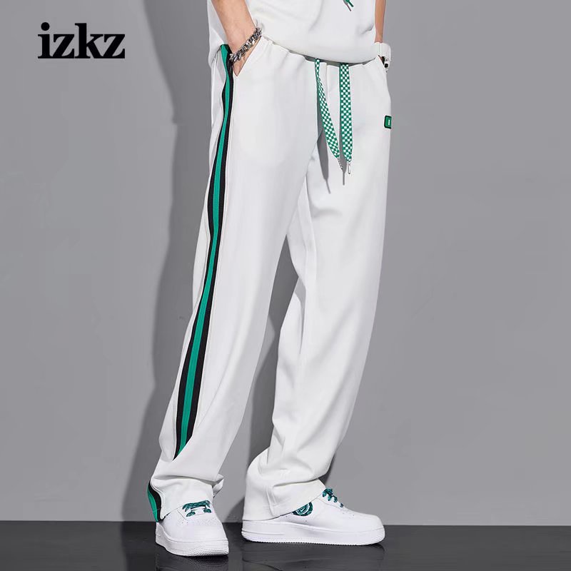 Quần Dài Dáng Suông Rộng Họa Tiết Kẻ Sọc 3 Sọc Đơn Giản Thời Trang quần ống suông Unisex Phong Cách Hàn Quốc quần ống rộng