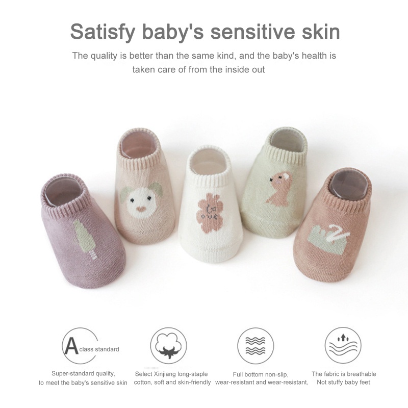 Vớ Cotton Mỏng Thoáng Khí Chống Trượt Thoải Mái Cho Bé