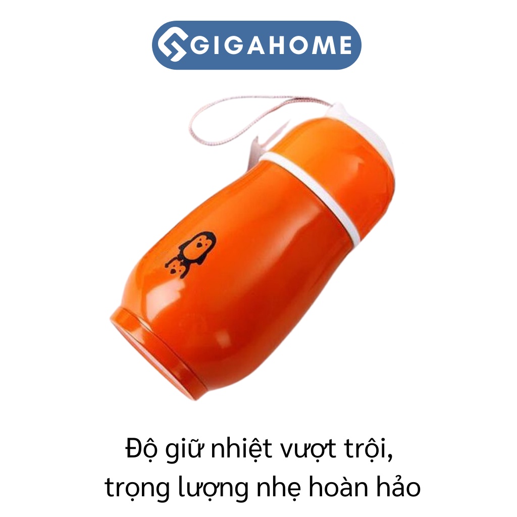 Bình Đựng Nước Giữ Nhiệt Thép Không Gỉ Hoạ Tiết Chim Cánh Cụt GIGAHOME 300ml 5057