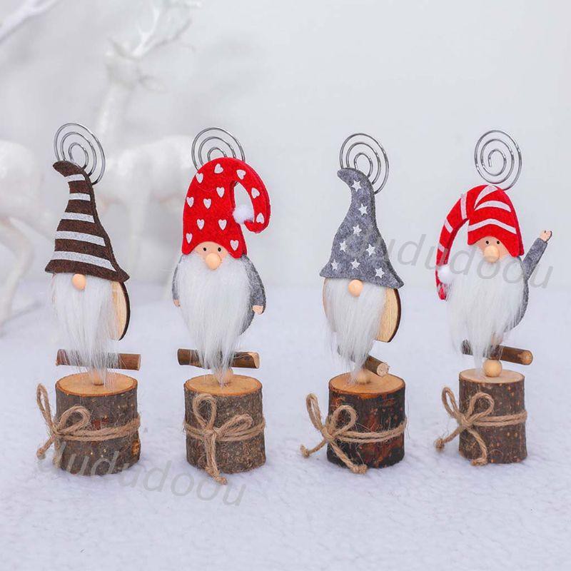 Set 4 Kẹp Gỗ Giữ Thẻ Tên Hình Ông Già Noel Giáng Sinh