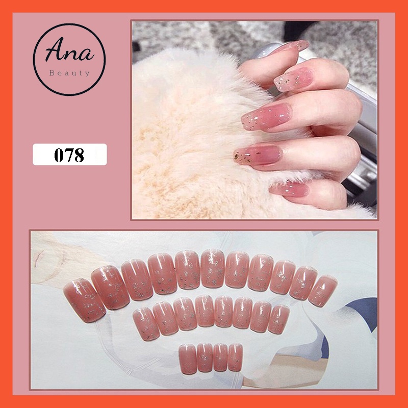 Móng tay giả kèm keo móng giả cá tính đính đá form dài Anabeauty