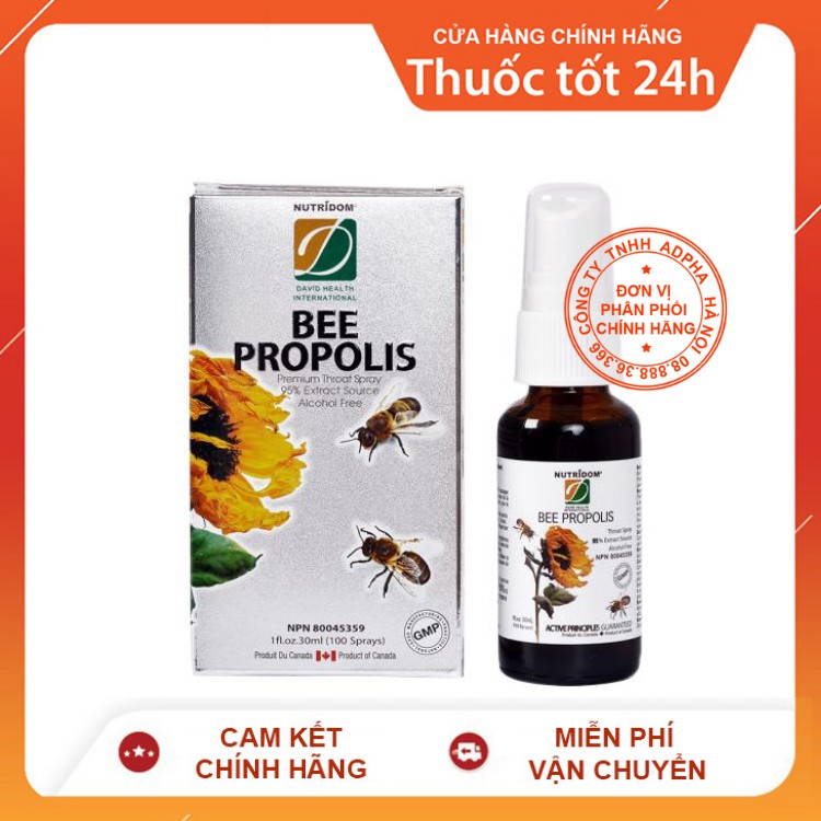 Bee Propolis - Keo ong xịt NutriDom hỗ trợ giảm ho hiệu quả