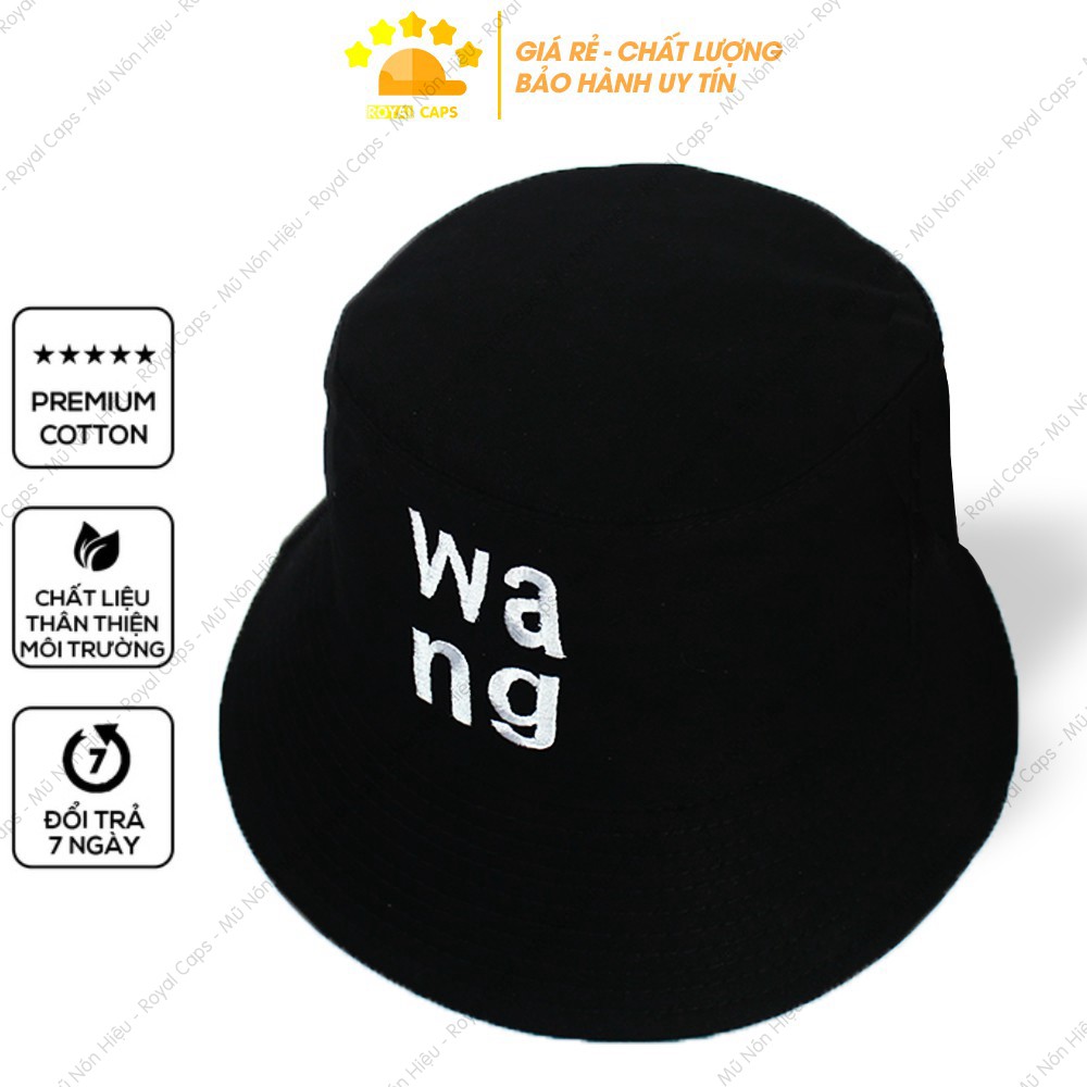 Mũ Bucket Nón Bucket Tai Bèo Nam Nữ WANG Đen Vải Kaki Unisex - Royal Caps