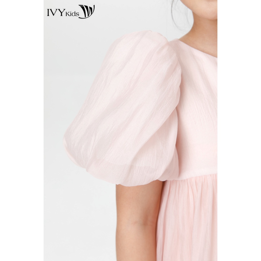 Đầm babydoll tay phồng bé gái IVY moda MS 48G1522