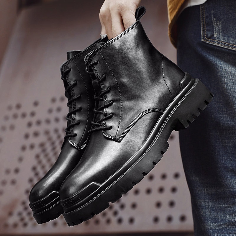 Giày bốt chelsea da cổ cao thời trang dành cho nam