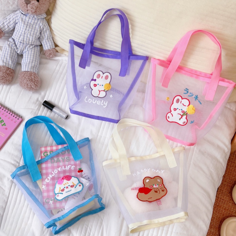 Túi Lưới Đựng Đồ Đi Biển Họa Tiết Hoạt Hình Dễ Thương