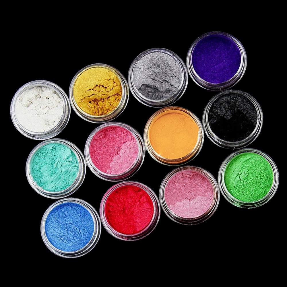 Set 12 lọ bột màu làm sáp / mỹ phẩm / acrylic resin