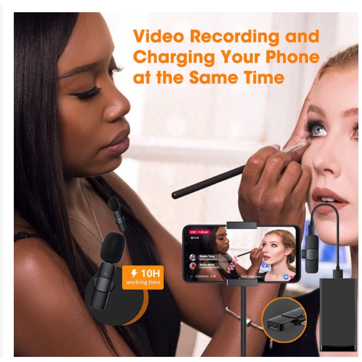 Micro Thu Âm Cài Áo Không Dây K8,Mic Cài Áo Không Dây Mic Livestream,Thu Âm,Quay Video,Làm You Tube,Vlog,Tiktok Siêu Nhỏ