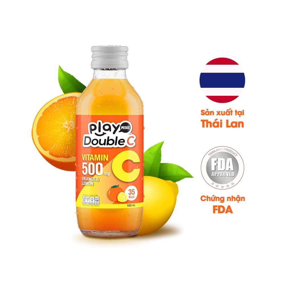 1 lốc 6 chai 160ml ⚡Nước Hoa Quả PlayMore Double Vitamin C Thái Lan 🍋 CHUẨN HÀNG⚡