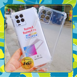 Ốp chống sốc 4 góc Realme 8 , Realme 8 Pro trong suốt , bảo vệ Camera