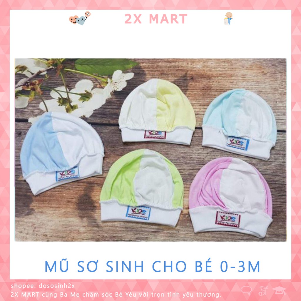 Mũ sơ sinh hãng kids chất cotton mềm mát