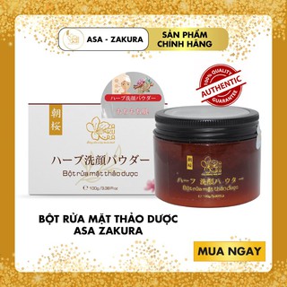 [Siêu Hot] Bột Rửa Mặt Thảo Dược ASA ZAKURA 100g - Da Sạch Hết Mụn Trắng Hồng Rạng Rỡ