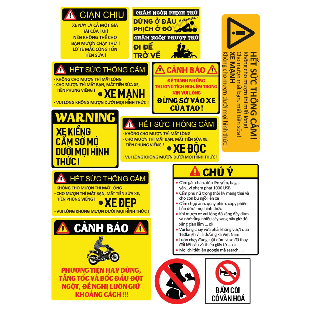 Bộ Tem Logo Dán Xe Máy - Sticker Dán Xe