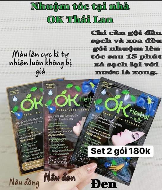 Dầu Gội Nhuộm Tóc OK Herbal