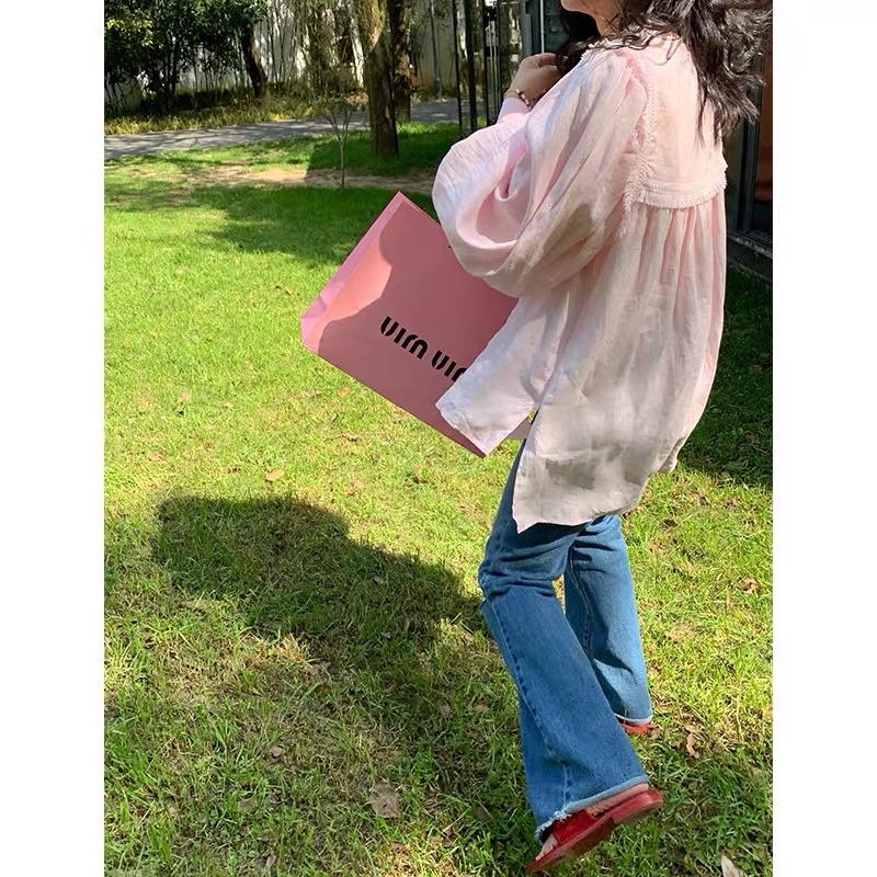Áo blouse babydoll phồng tay dài