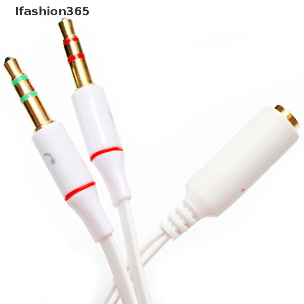 Đầu chia cáp hình chữ Y 3.5mm chuyển từ 2 chốt cắm sang 1 ổ cắm cho tai nghe/ micro