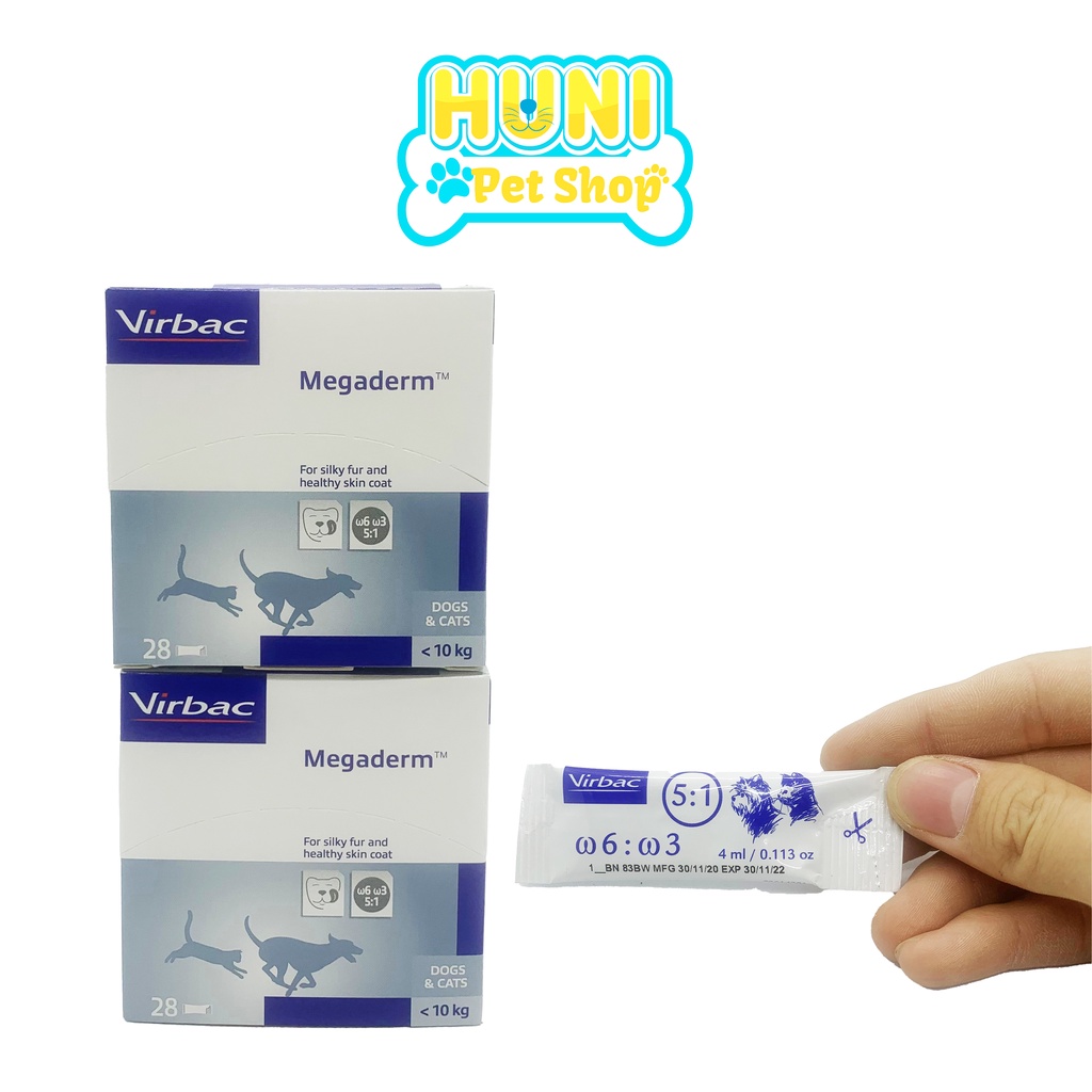 28 gói Gel Megaderm dưỡng lông cho chó Virbac gel dinh dưỡng giúp mượt lông da, hỗ trợ viêm da giảm ngứa