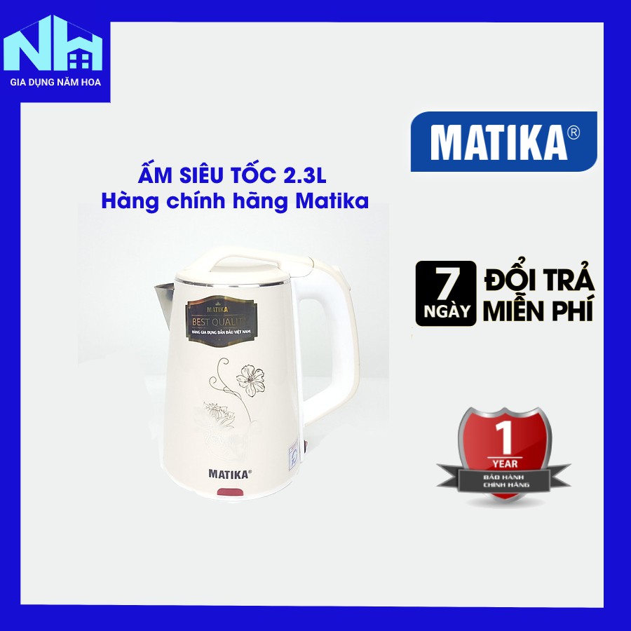 Ấm Siêu Tốc 2.3L Có Chức Năng Ủ Ấm Nước Matika MTK-24 Hàng Chính Hãng