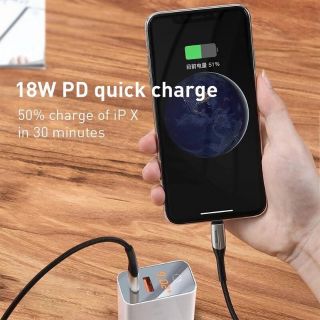 Cáp sạc nhanh Iphone 11 Type C to Lightning Baseus Horizontal 18W