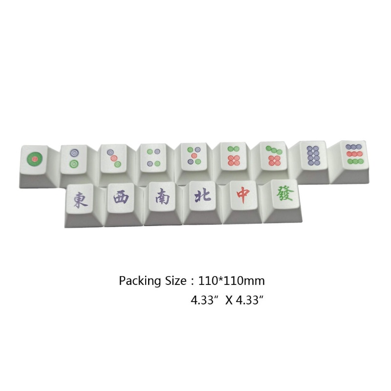 Set 15 Nút Bàn Phím Mạt Chược PBT OEM In Hình Thăng Hoa Cho Bàn Phím Cơ