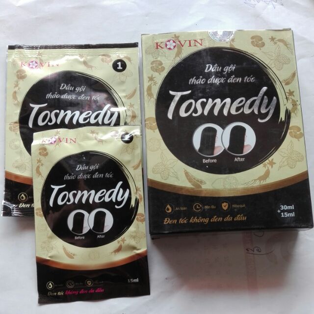 Dầu gội thảo dược đen tóc không đen da đầu Tosmedy