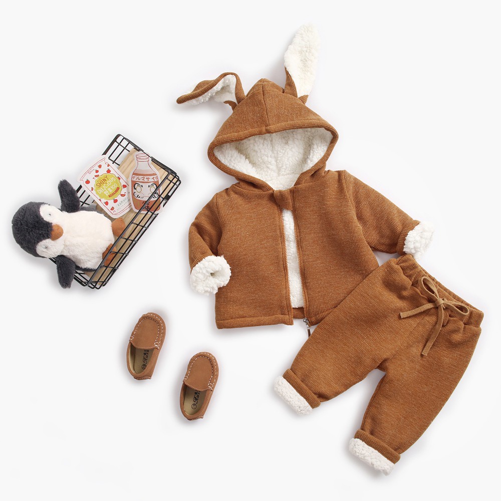 Set Áo Kèm Quần Sanlutoz Thiết Kế Dễ Thương Thời Trang Mùa Đông Cho Trẻ Sơ Sinh