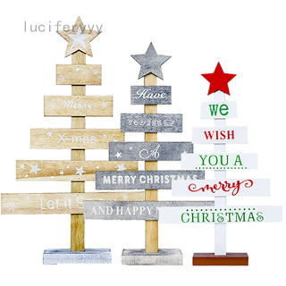Cây thông noel mini bằng gỗ để bàn trang trí