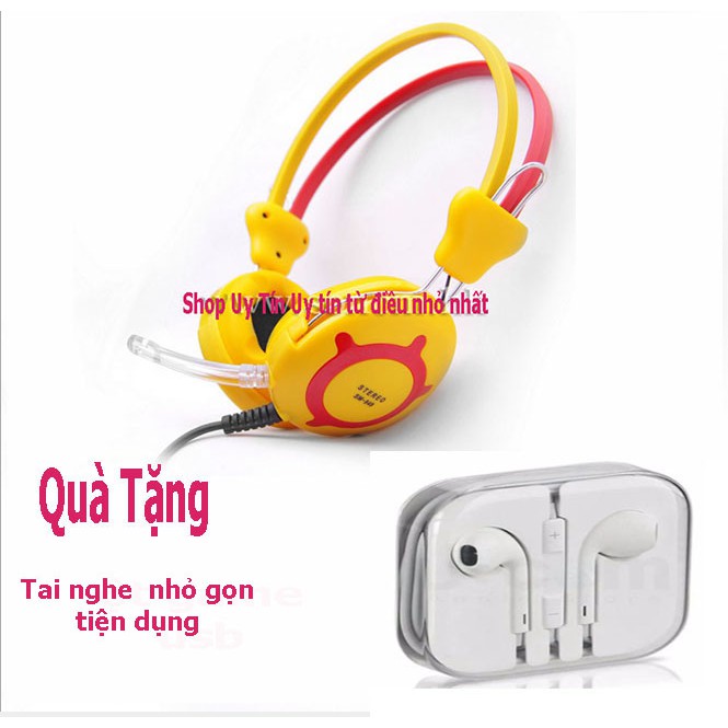 Tai nghe chụp tai Trâu vàng SM-849 kèm Mic (Vàng) tặng tai nghe nhét tai