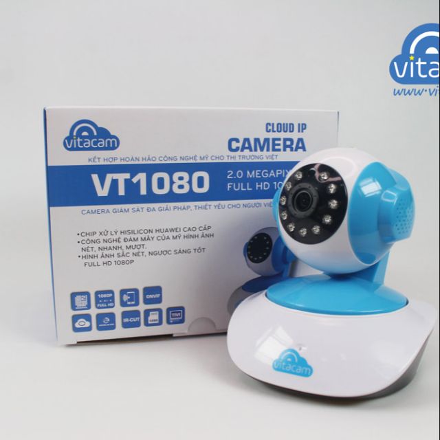 Vitacam VT1080 - Camera Ip Wifi 1080P - 2.0Mpx Full HD - Xoay 355 độ, đàm thoại 2 chiều