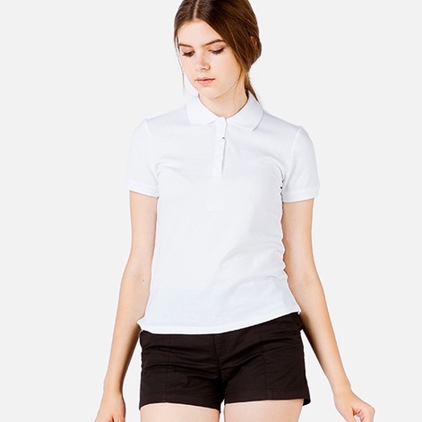 Áo Thun Có Cổ Polo Cá Sấu 4 Chiều Andromeda Ngắn Tay Màu Trắng Đồng Phục Dùng Chung Cho Nam Và Nữ