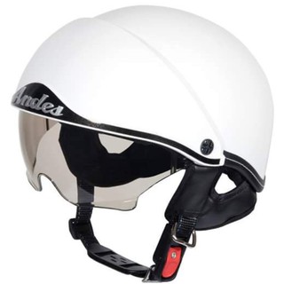 Mũ bảo hiểm dấu kính Andes 139 trắng bóng